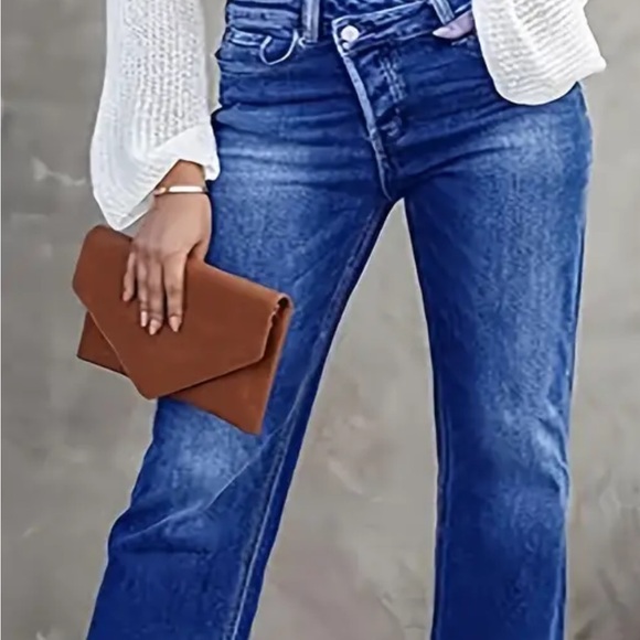 Blue denim stretch cuff jeans - Picture 4 of 4